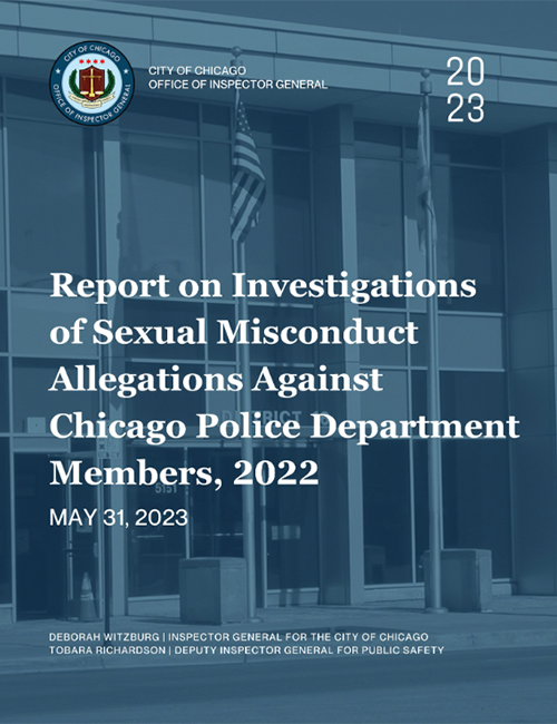 Report on Investigations of Sexual Misconduct Allegations Against Chicago Police Department Members 2022 - publication cover