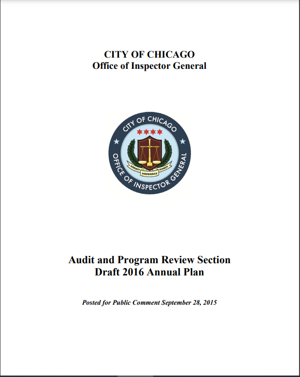 OIG Draft 2016 Audit Plan - publication cover