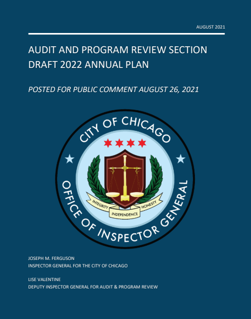 OIG 2022 APR Draft Audit Plan - publication cover