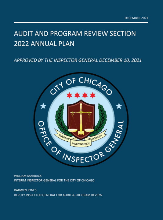 OIG 2022 APR Audit Plan OIG 2022 APR Audit Plan - publication cover