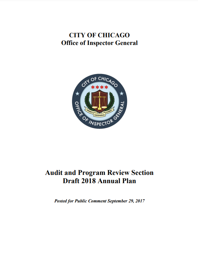 OIG 2018 APR Draft Audit Plan - publication cover