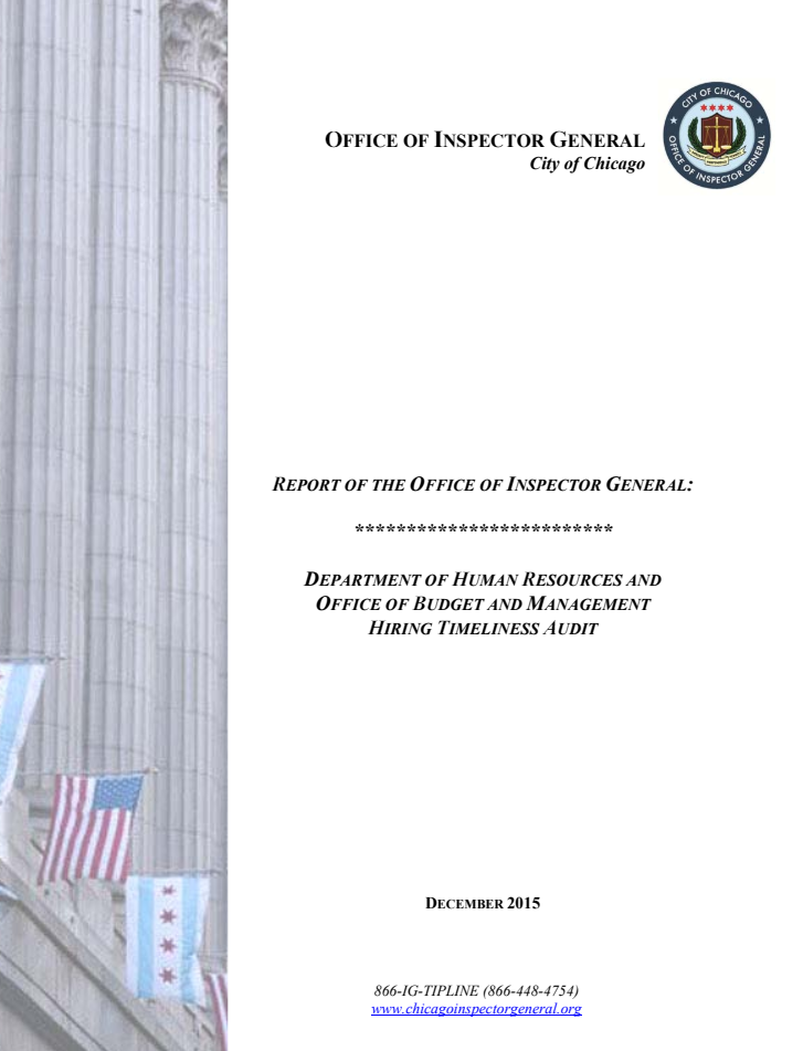 Audit of Department of Human Resources and Office of Budget Management Hiring Timeliness - publication cover