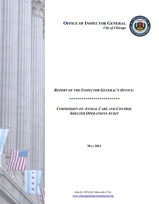 Audit of Chicago Animal Care and Control Shelter’s Operations - publication cover