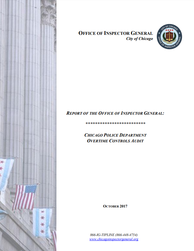 Chicago Police Department Overtime Controls Audit Chicago Police Department Overtime Controls Audit - publication cover