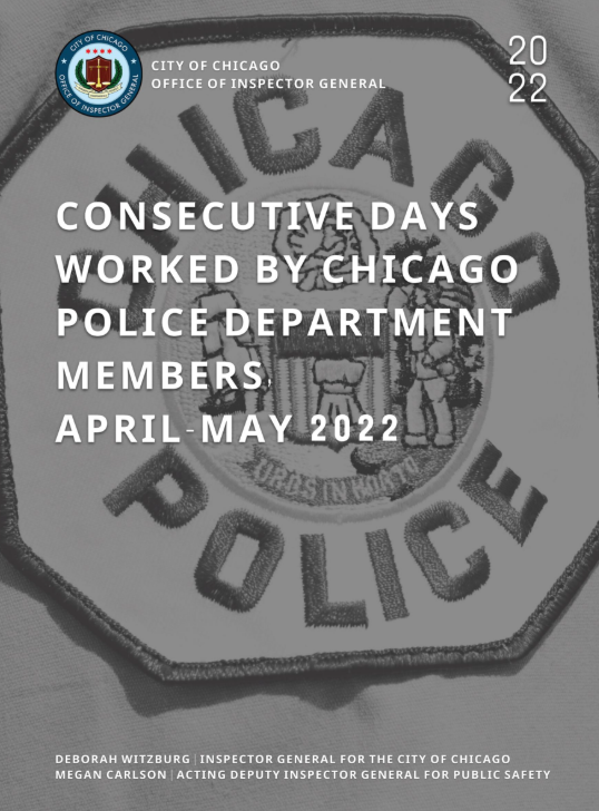 Consecutive Days Worked by Chicago Police Department Members, April – May 2022 - publication cover