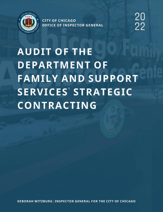 Audit of the Department of Family and Support Services’ Strategic Contracting Audit of the Department of Family and Support Services’ Strategic Contracting - publication cover