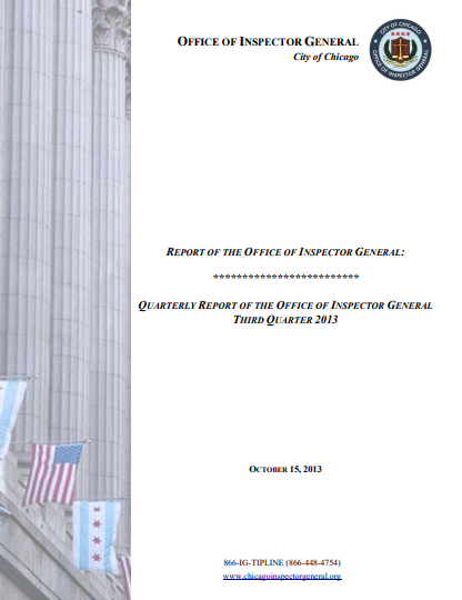 OIG Third Quarter Report 2013 - publication cover