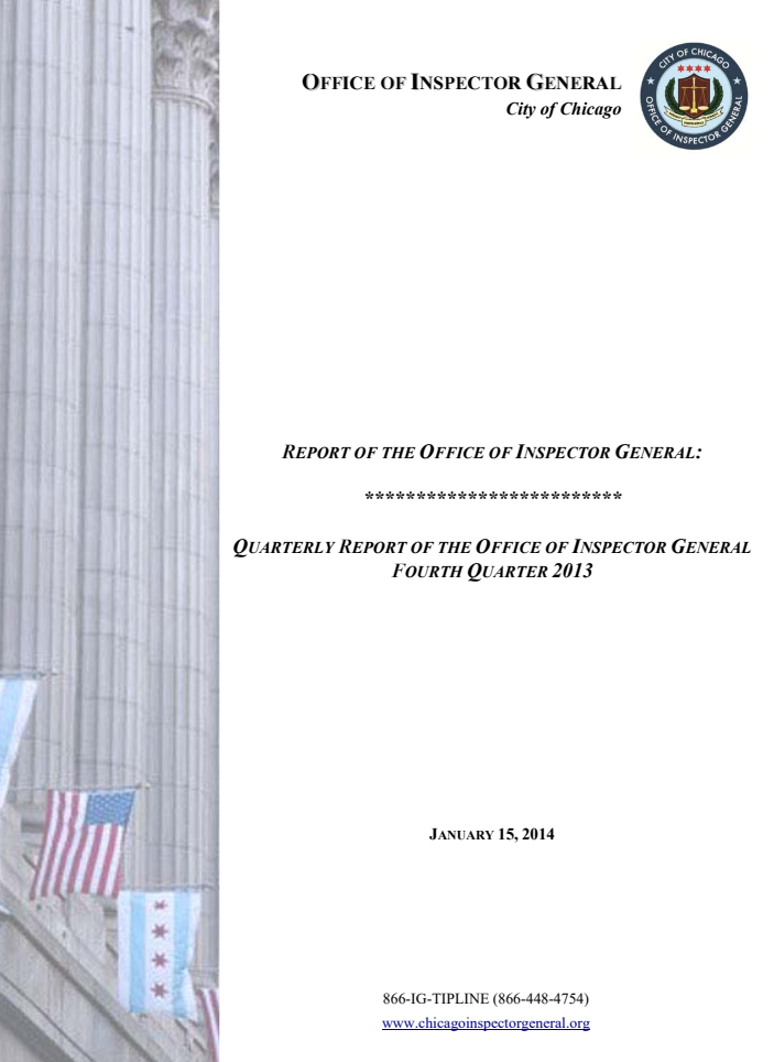 OIG Fourth Quarter Report 2013 - publication cover