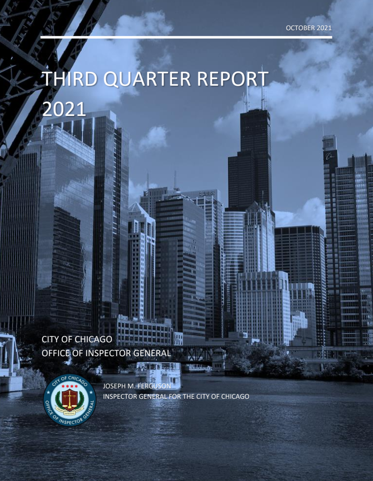 OIG Third Quarter Report 2021 - publication cover