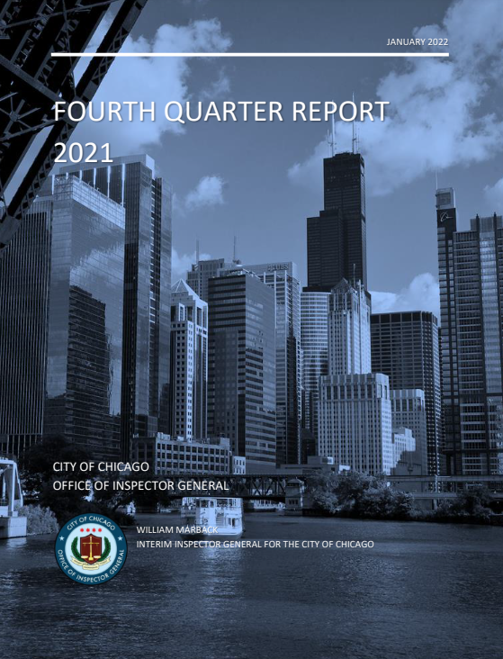 OIG Fourth Quarter Report 2021 OIG Fourth Quarter Report 2021 - publication cover