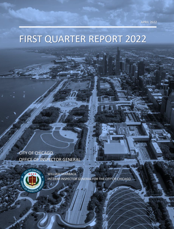 OIG First Quarter Report 2022 - publication cover