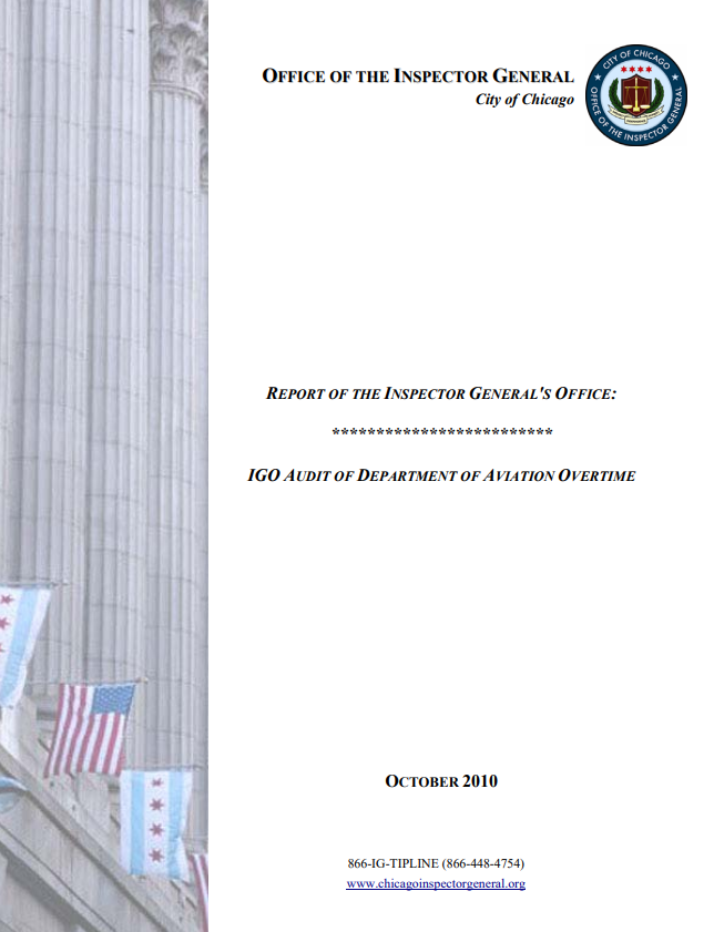 Audit of Chicago Department of Aviation Overtime - publication cover