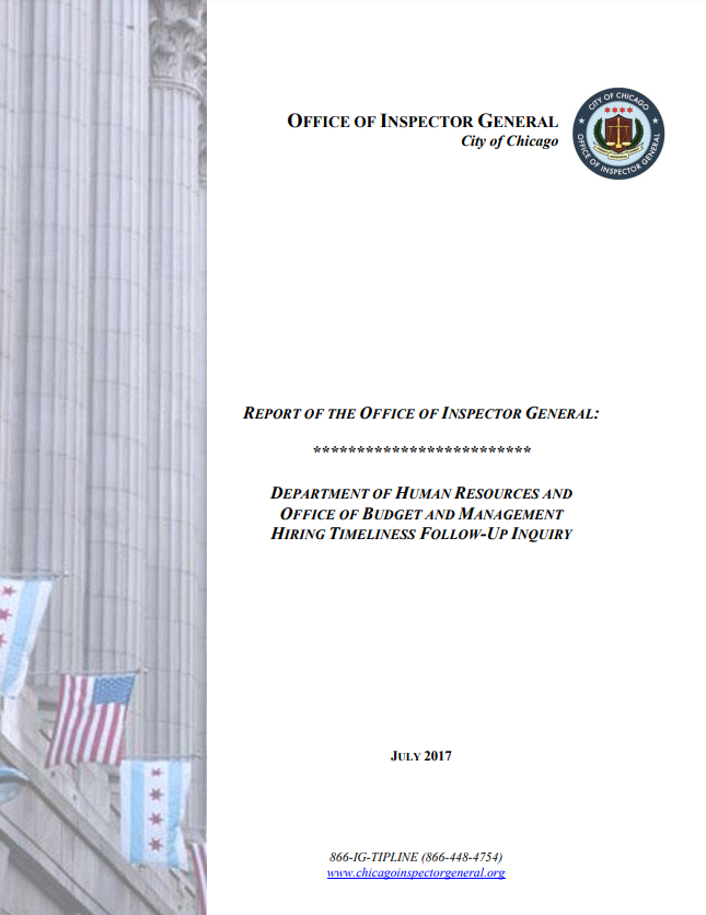 Follow-Up of City Hiring Timeliness Audit - publication cover
