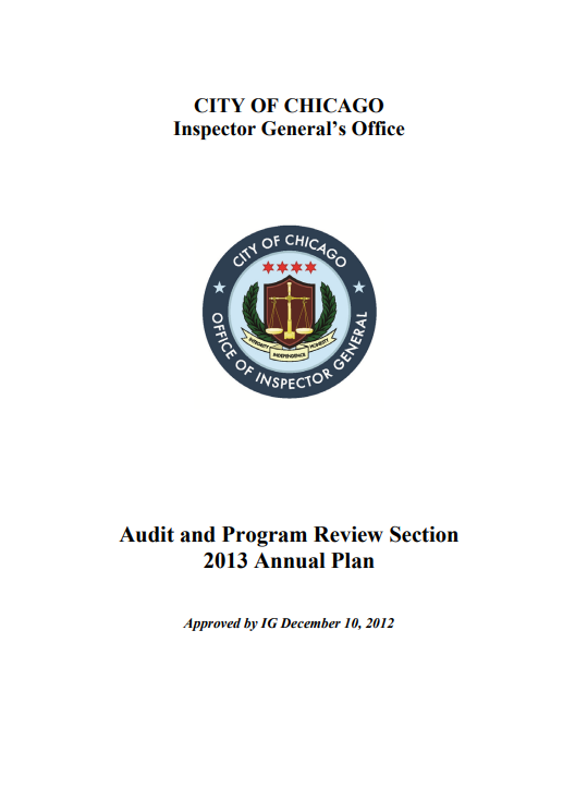 OIG 2013 Audit Plan - publication cover