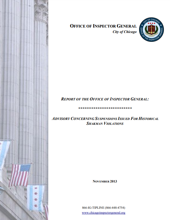Advisory Regarding Suspensions for Historical Shakman Violations - publication cover