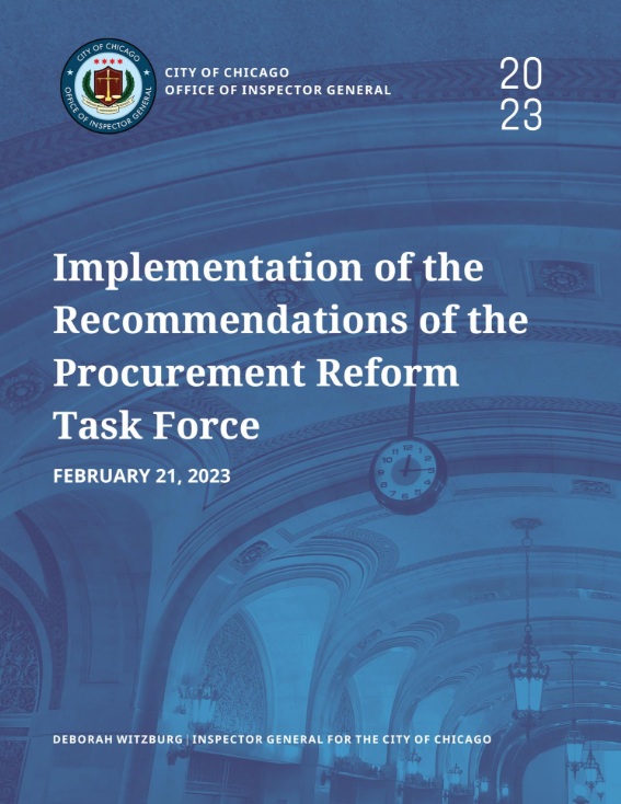 OIG on Implementation of Recommendations of the Procurement Reform Task Force OIG on Implementation of Recommendations of the Procurement Reform Task Force - publication cover