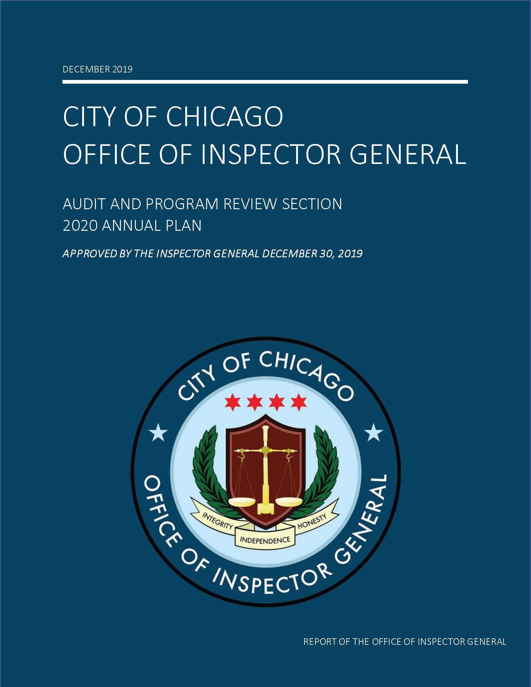 OIG 2020 APR Audit Plan - publication cover
