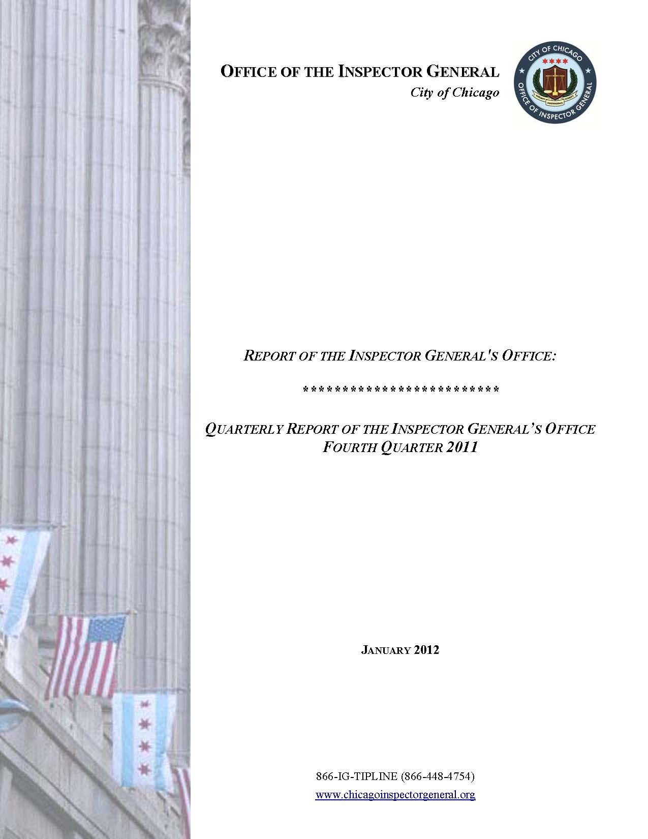 OIG Fourth Quarter Report 2011 - publication cover