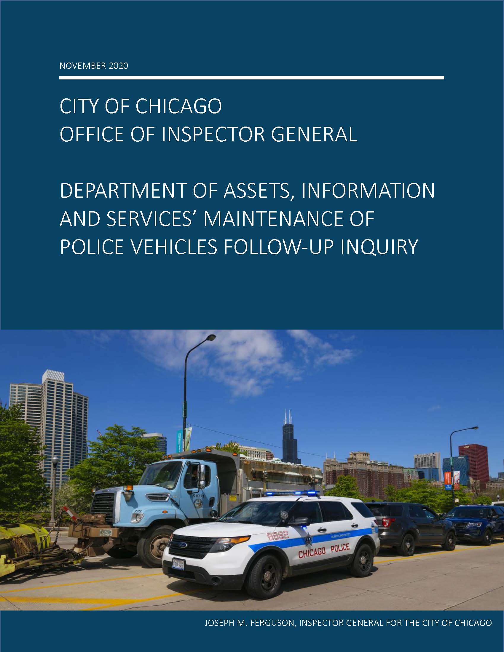 Department of Assets, Infrastructure and Services’ Maintenance of Police Vehicles Follow-Up Inquiry - publication cover