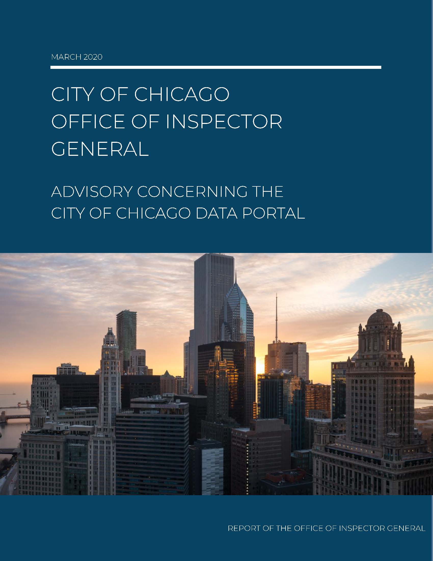 Advisory Concerning the City of Chicago Data Portal - publication cover
