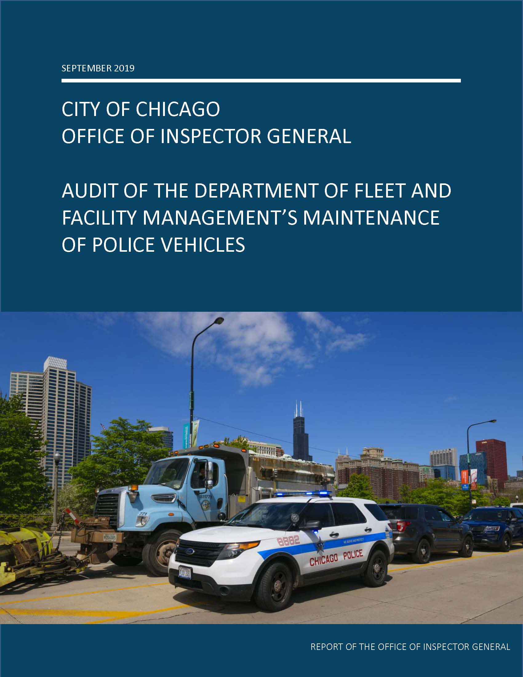 Audit of the Department of Fleet and Facility Management’s Maintenance of Police Vehicles - publication cover