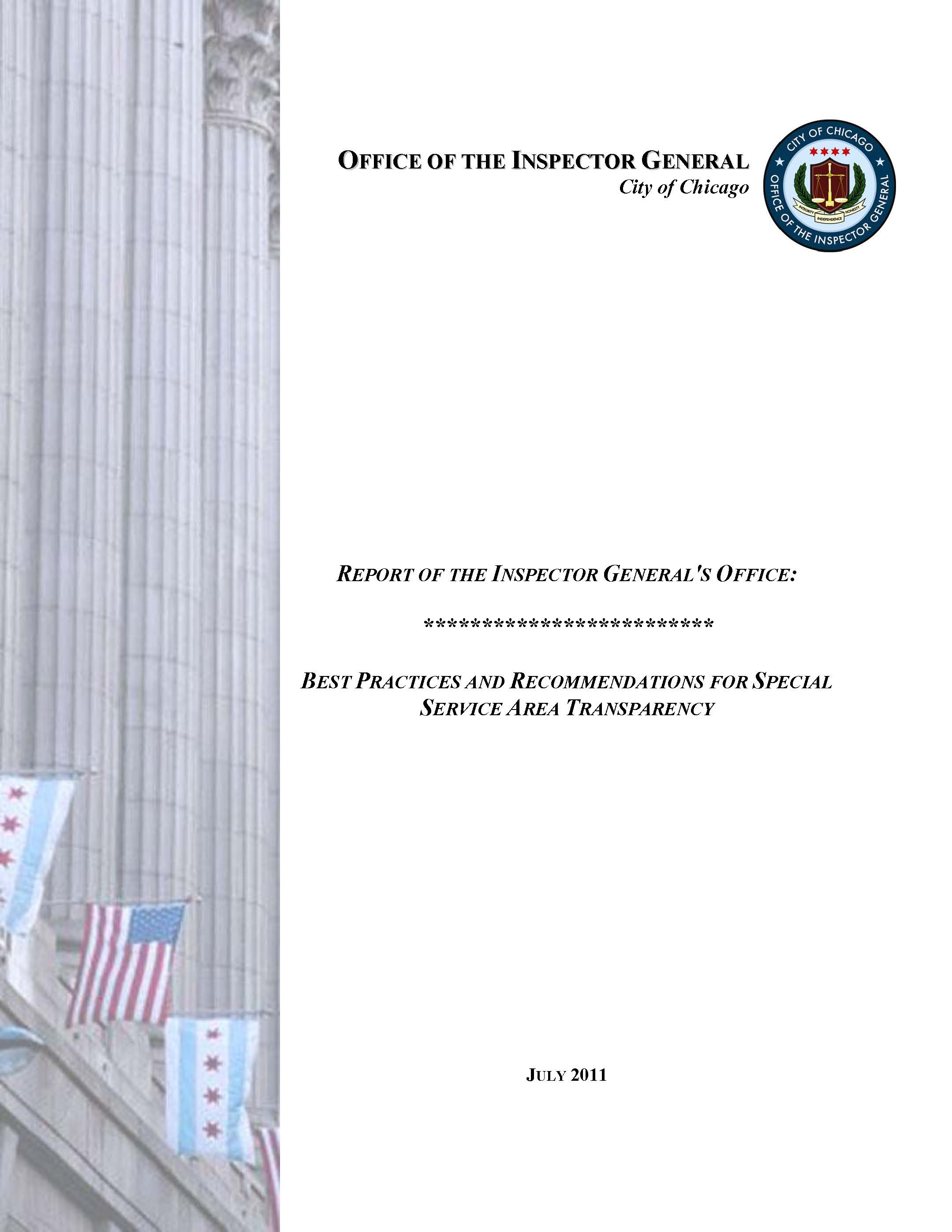 Best Practices and Recommendations for Special Service Area Transparency - publication cover