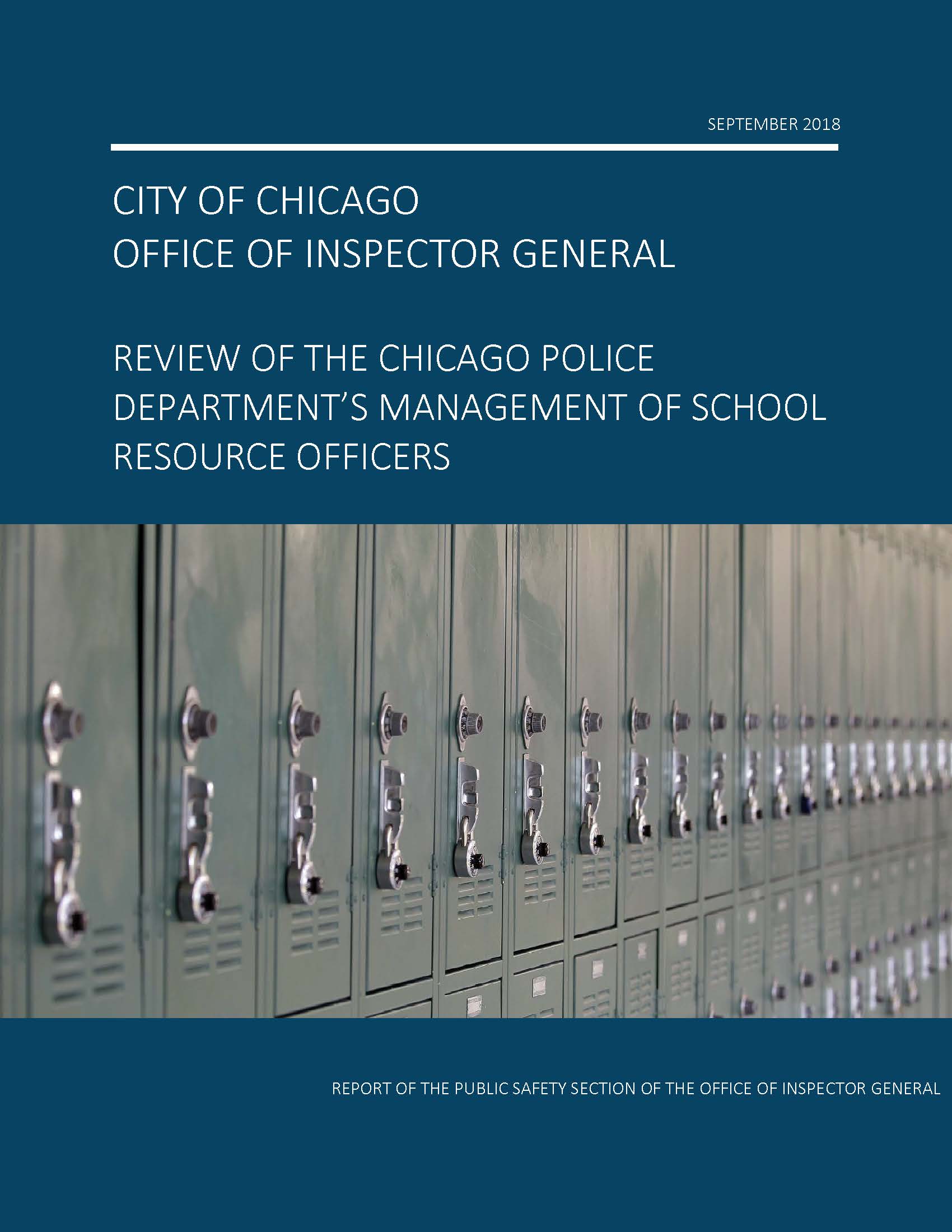 Review of the Chicago Police Department’s Management of School Resource Officers Review of the Chicago Police Department’s Management of School Resource Officers - publication cover