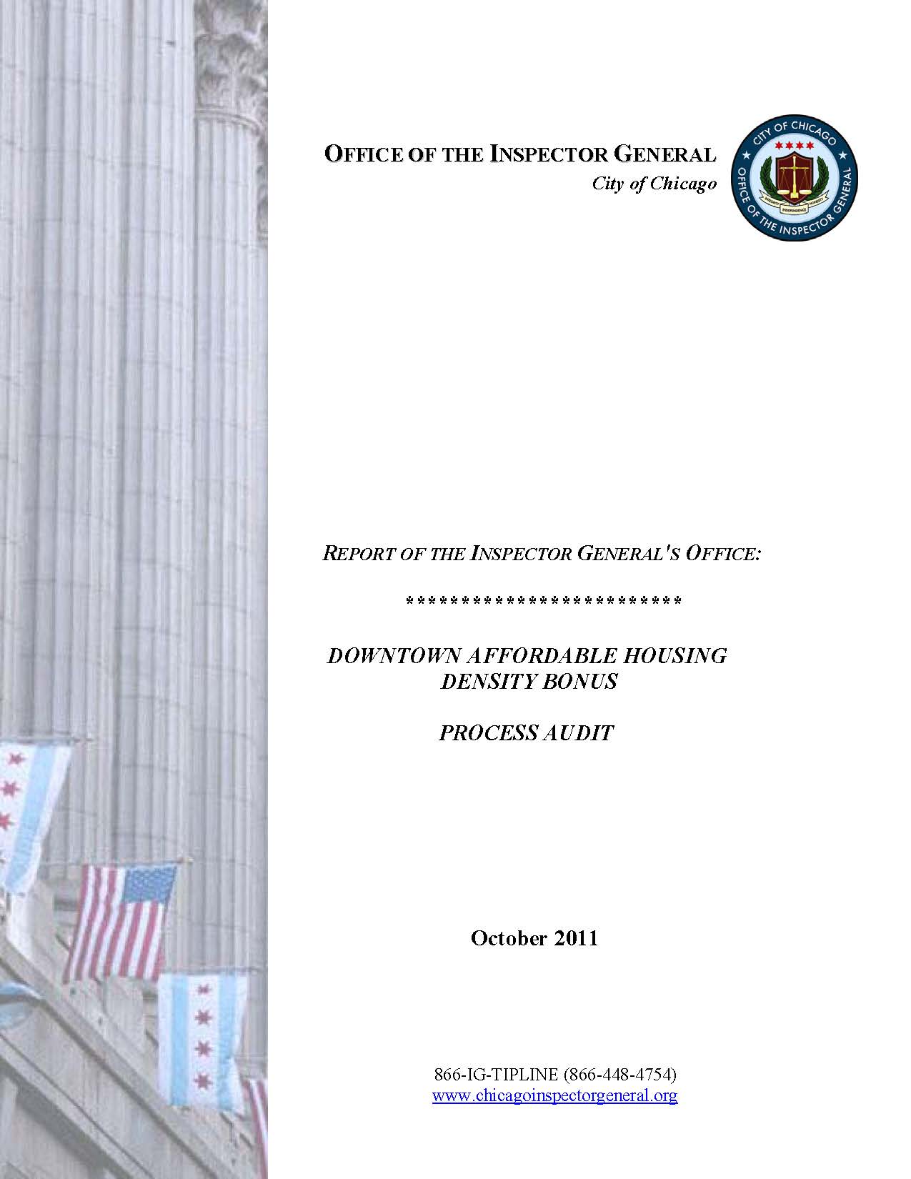 Downtown Affordable Housing Density Bonus Process Audit - publication cover