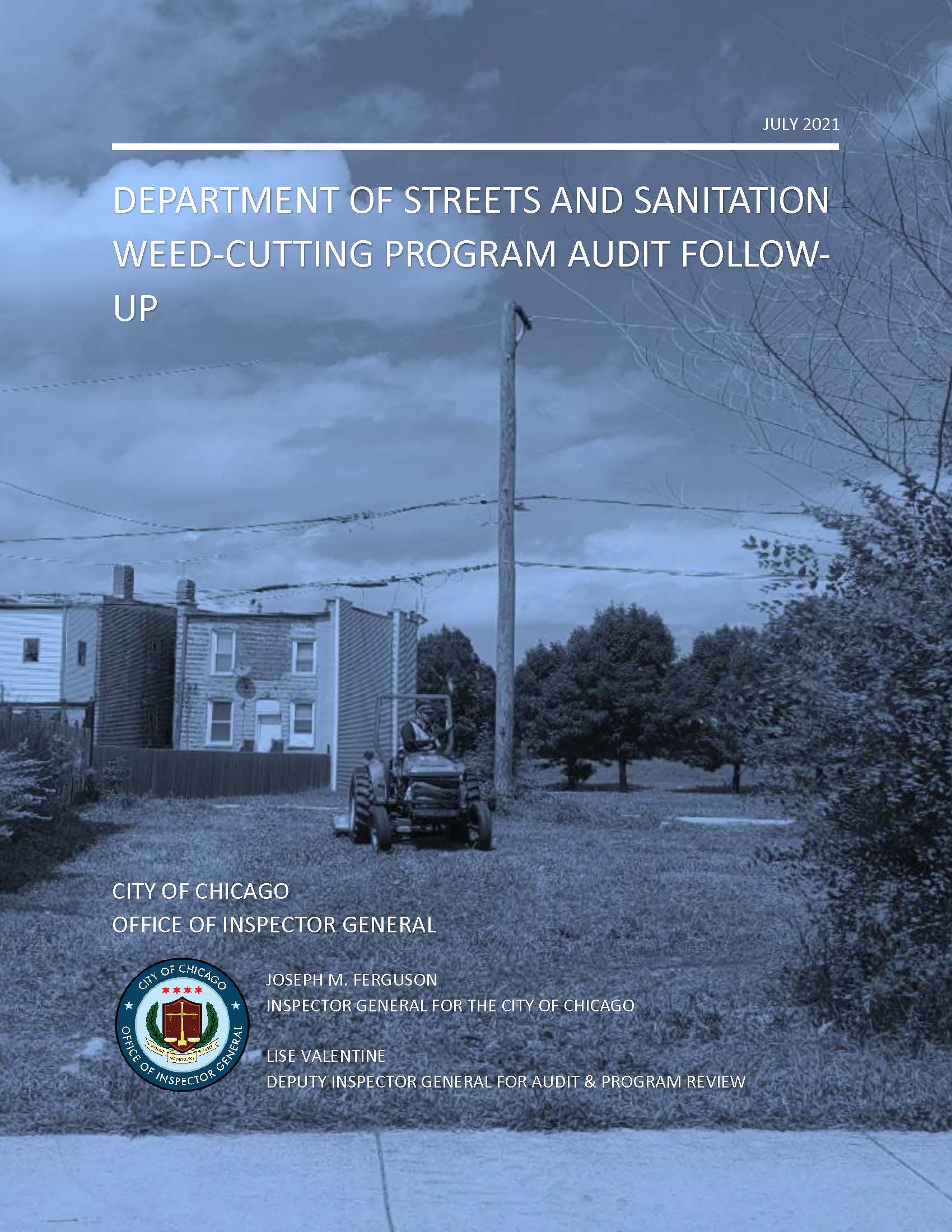 Department of Streets and Sanitation Weed-Cutting Program Audit Follow-Up - publication cover
