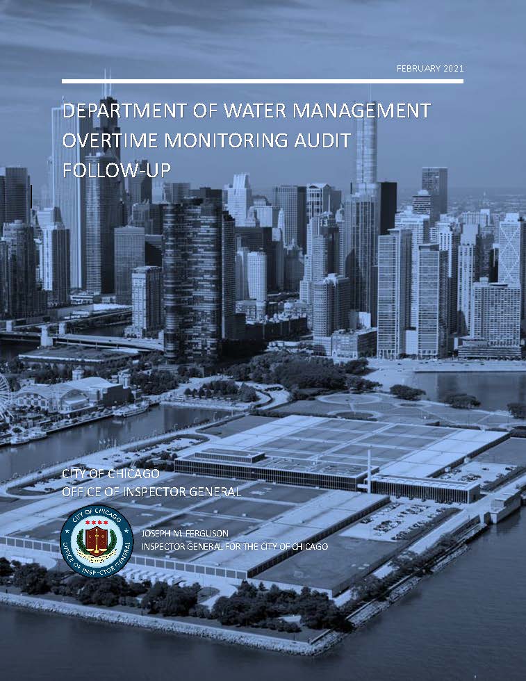 Department of Water Management Overtime Monitoring Audit Follow-Up - publication cover