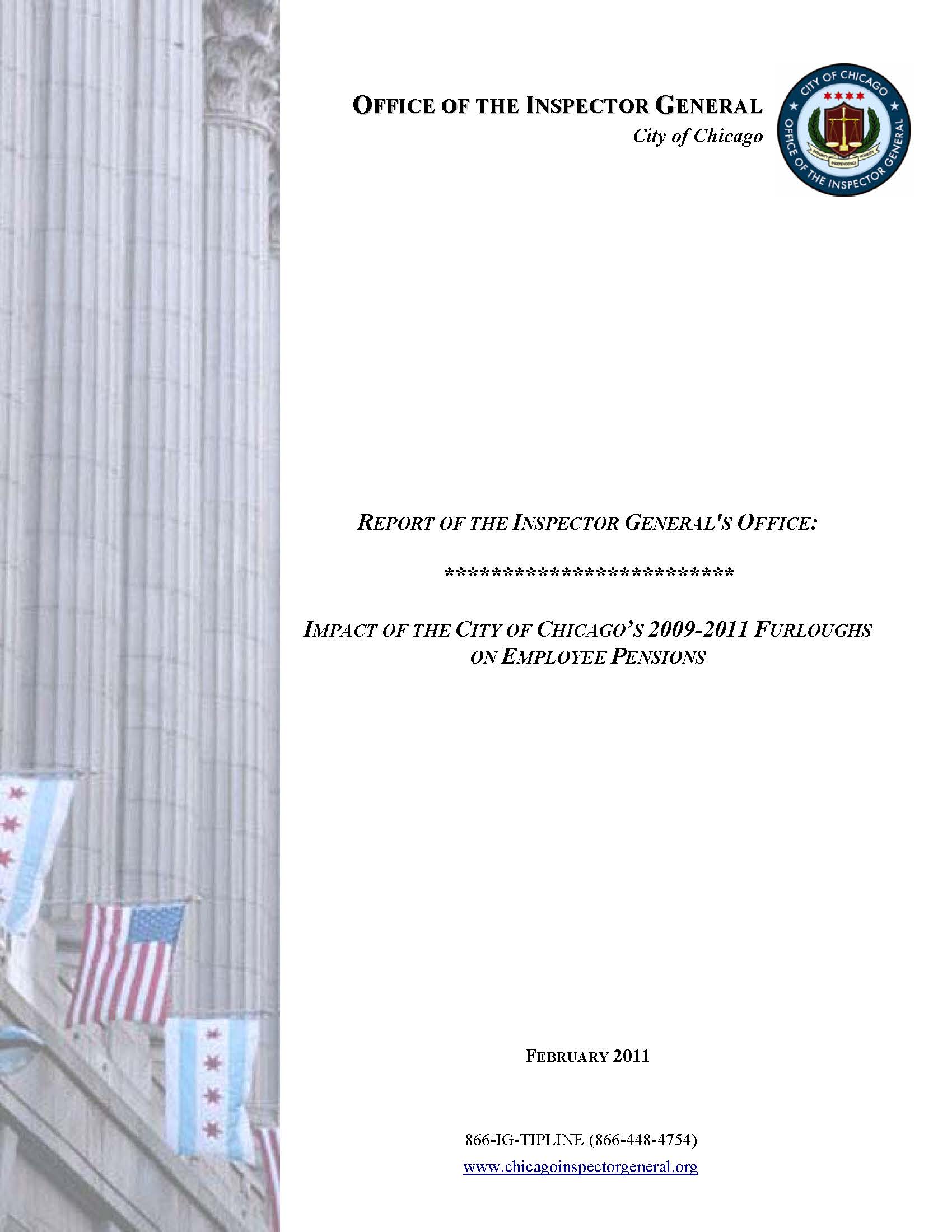 Impact of The City of Chicago’s 2009-2011 Furloughs on Employee Pensions - publication cover