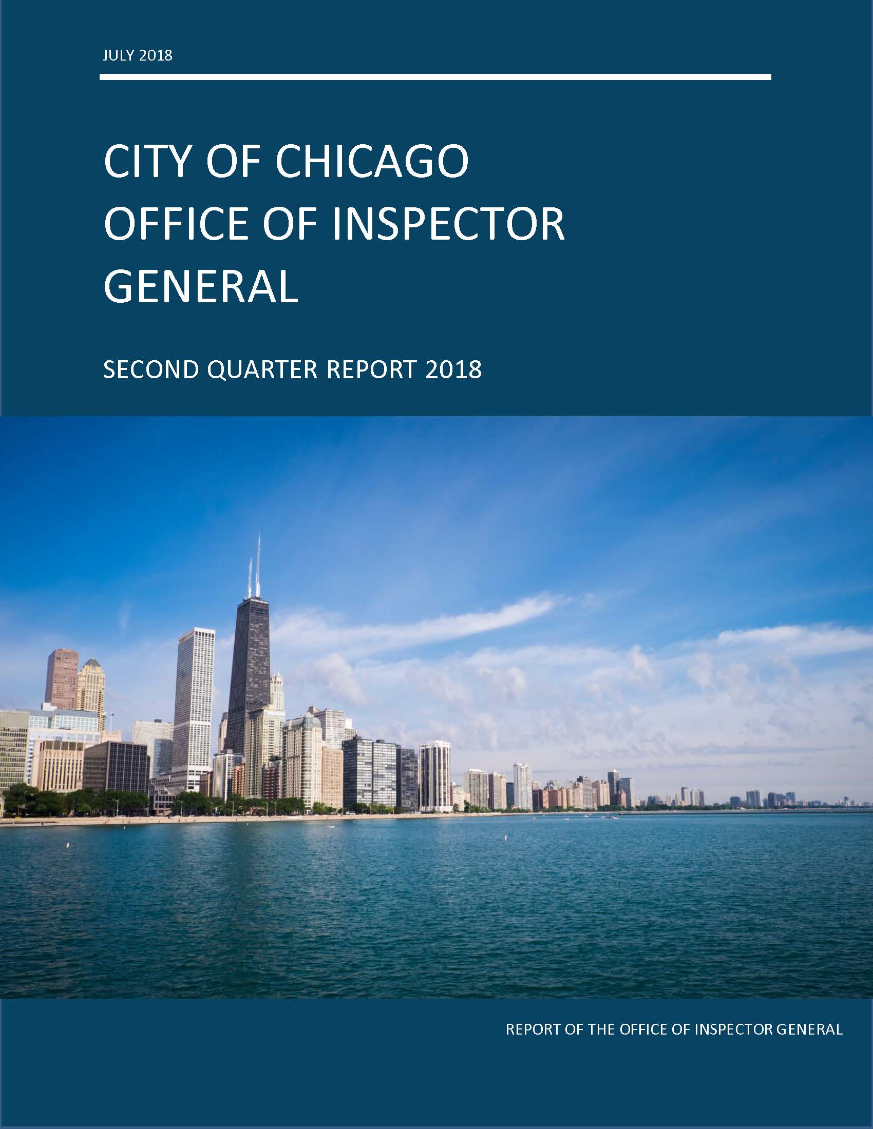 OIG Second Quarter Report 2018 - publication cover