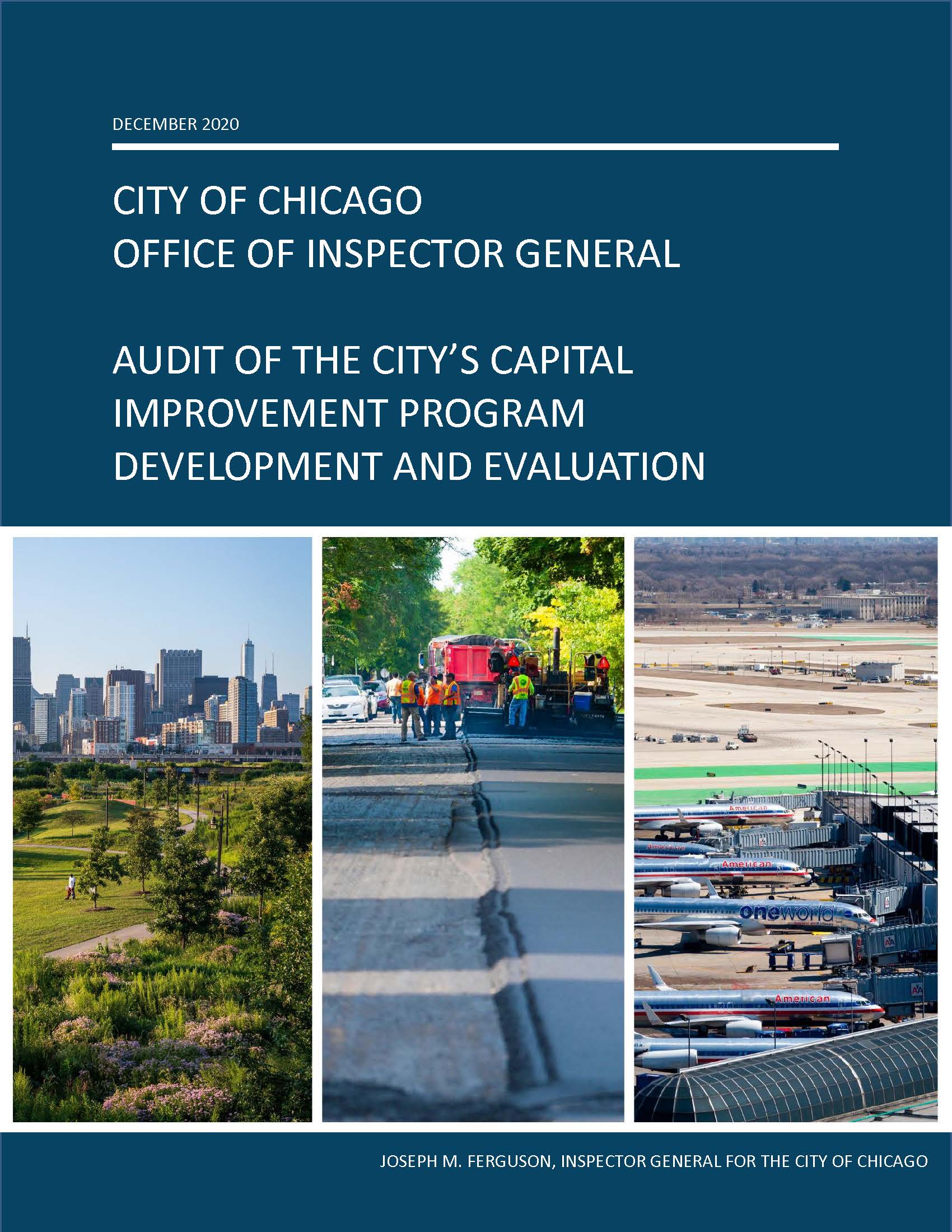 Audit of the City’s Capital Improvement Program Development and Evaluation - publication cover