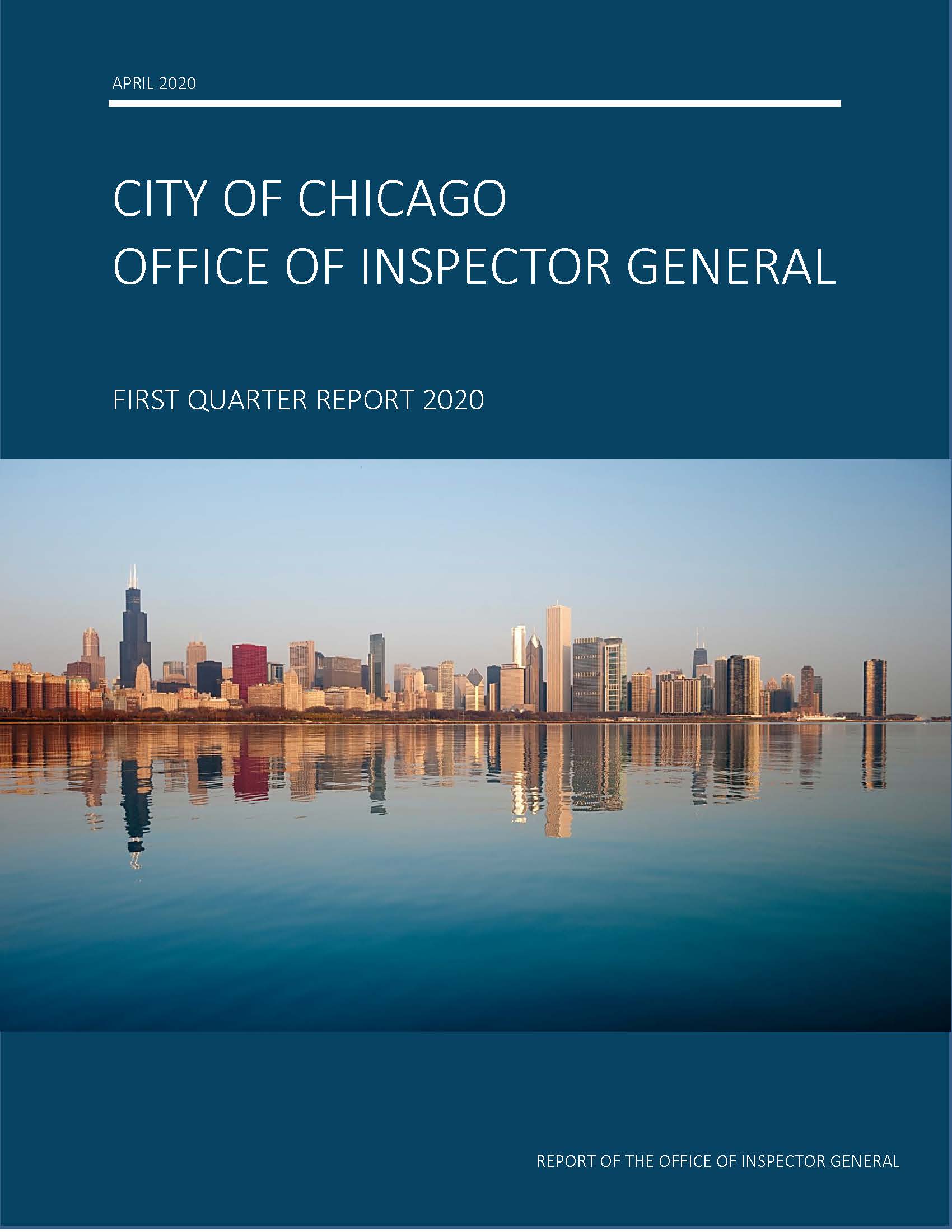 OIG First Quarter Report 2020 - publication cover