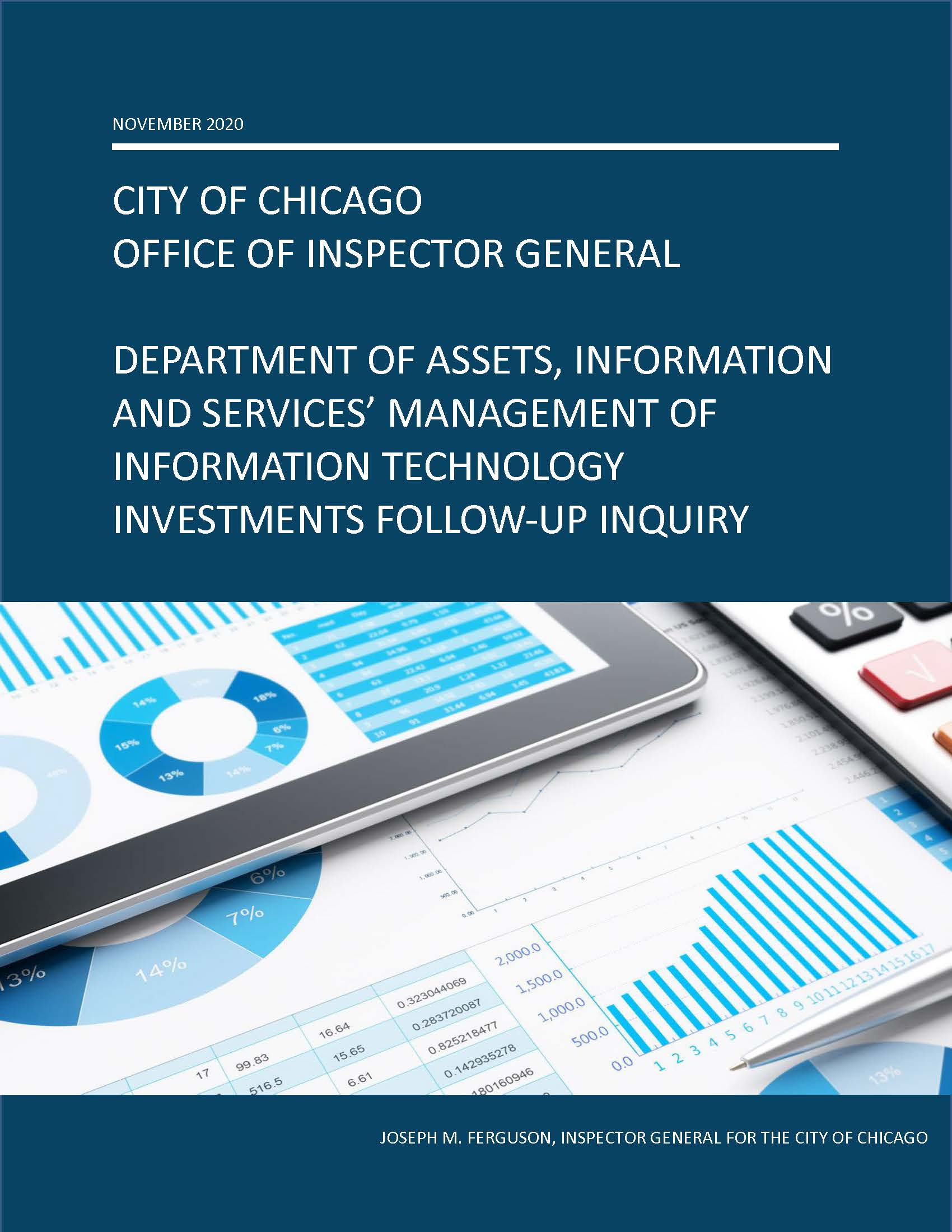 Department of Assets, Information and Services’ Management of Information Technology Investments Follow-Up Inquiry - publication cover