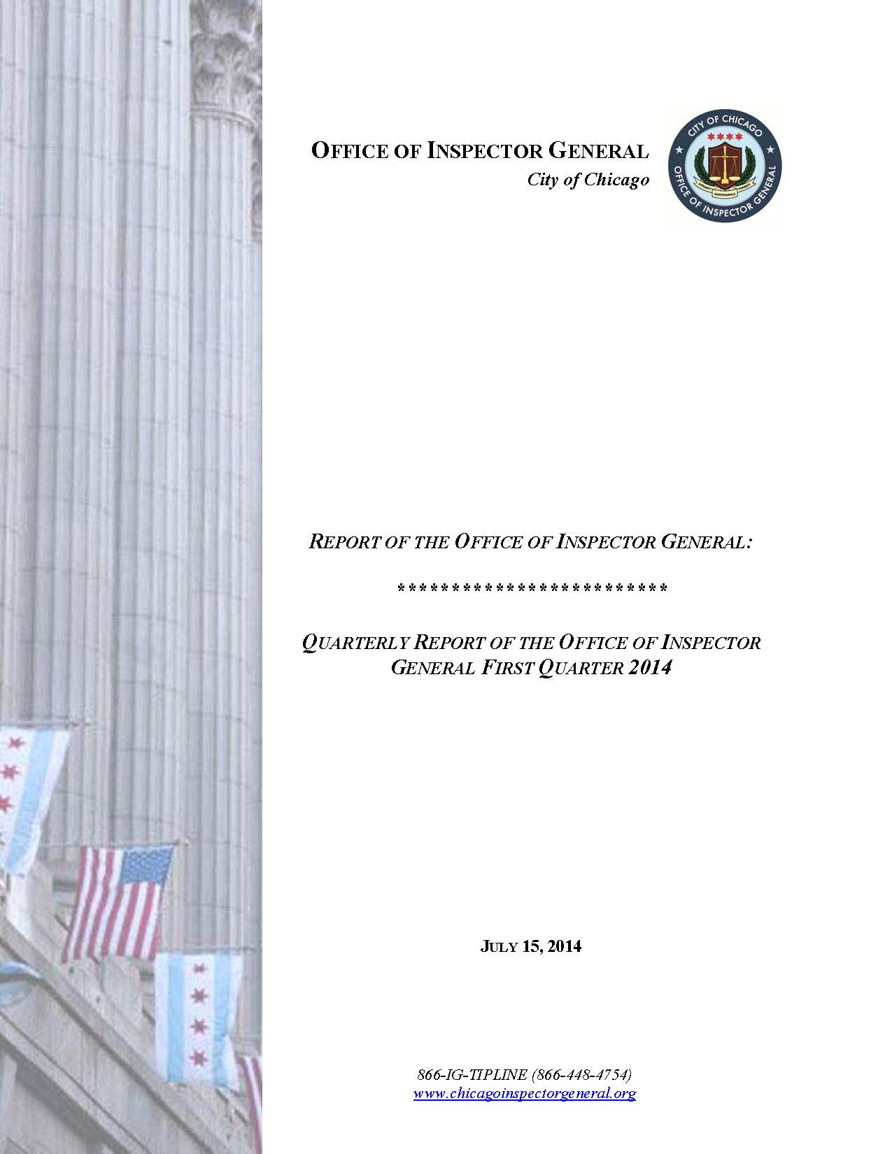 OIG Second Quarter Report 2014 - publication cover