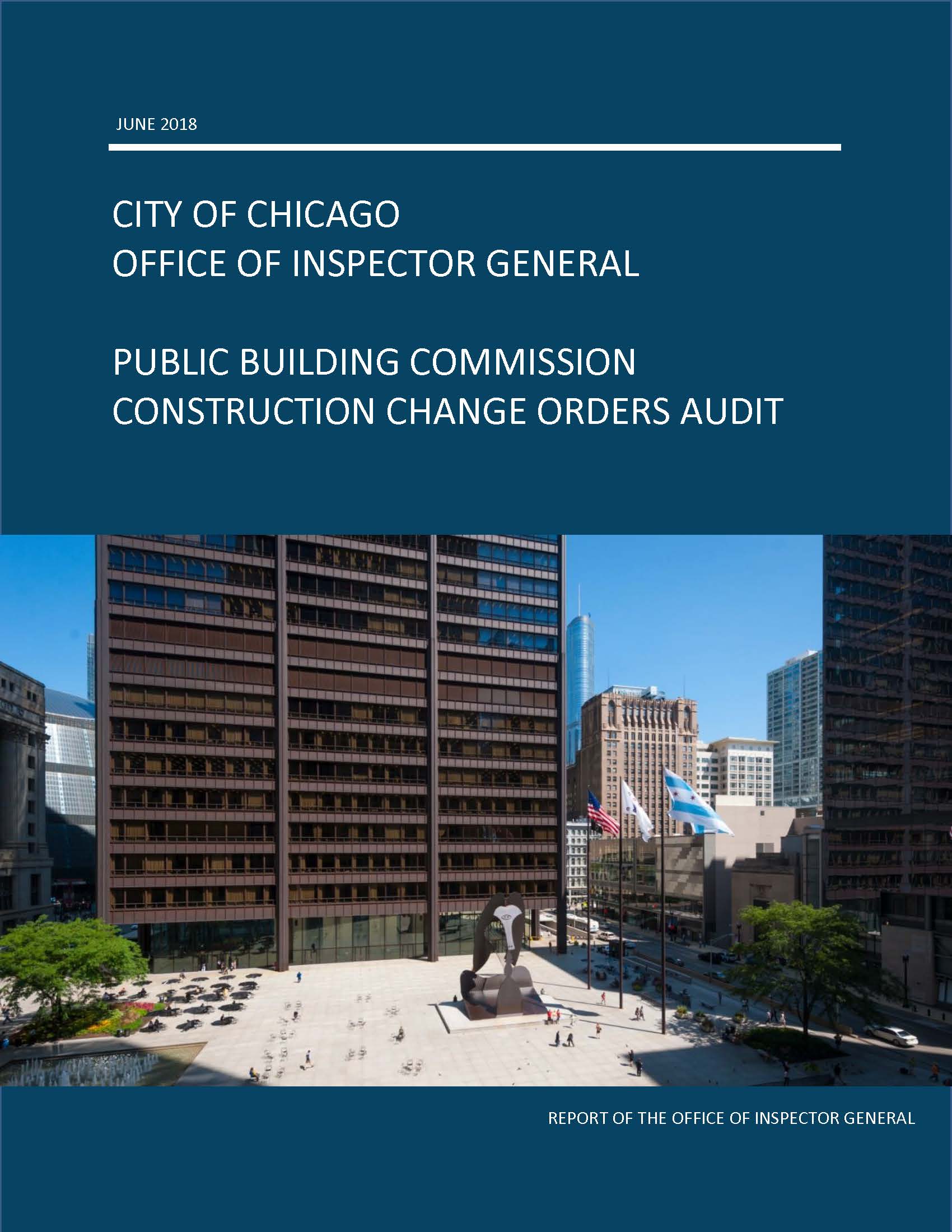 Public Building Commission Construction Change Orders Audit - publication cover