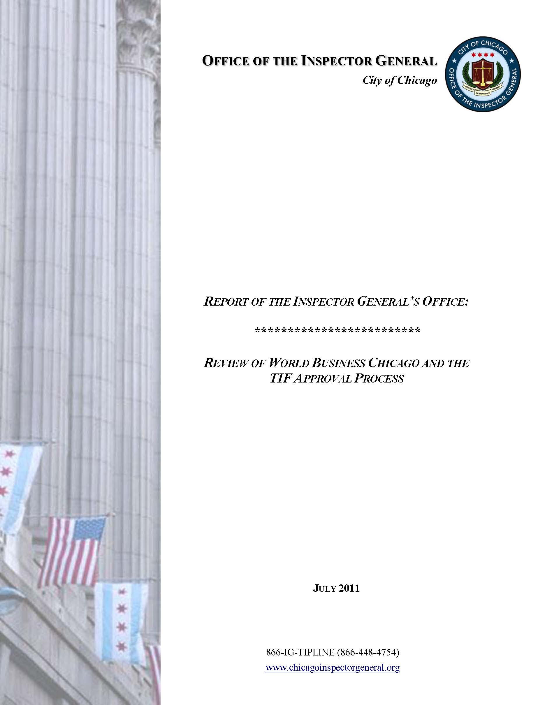 Review of World Business Chicago and the TIF Approval Process - publication cover