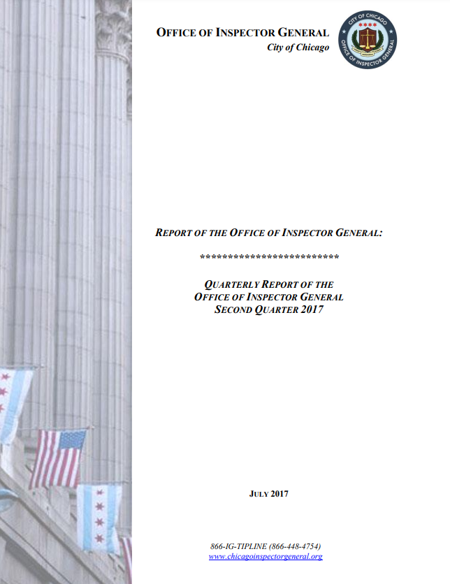 OIG Second Quarter Report 2017 - publication cover