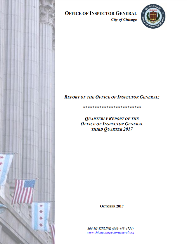 OIG Third Quarter Report 2017 - publication cover