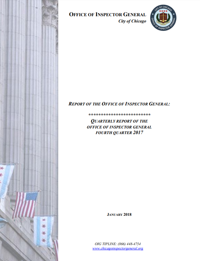 OIG Fourth Quarter Report 2017 - publication cover