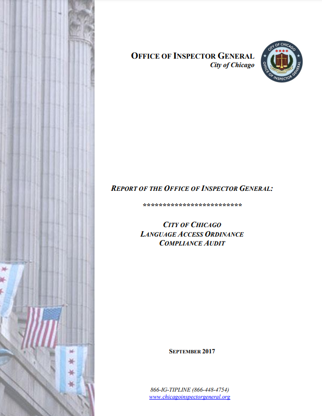 Language Access Ordinance Compliance Audit Language Access Ordinance Compliance Audit - publication cover