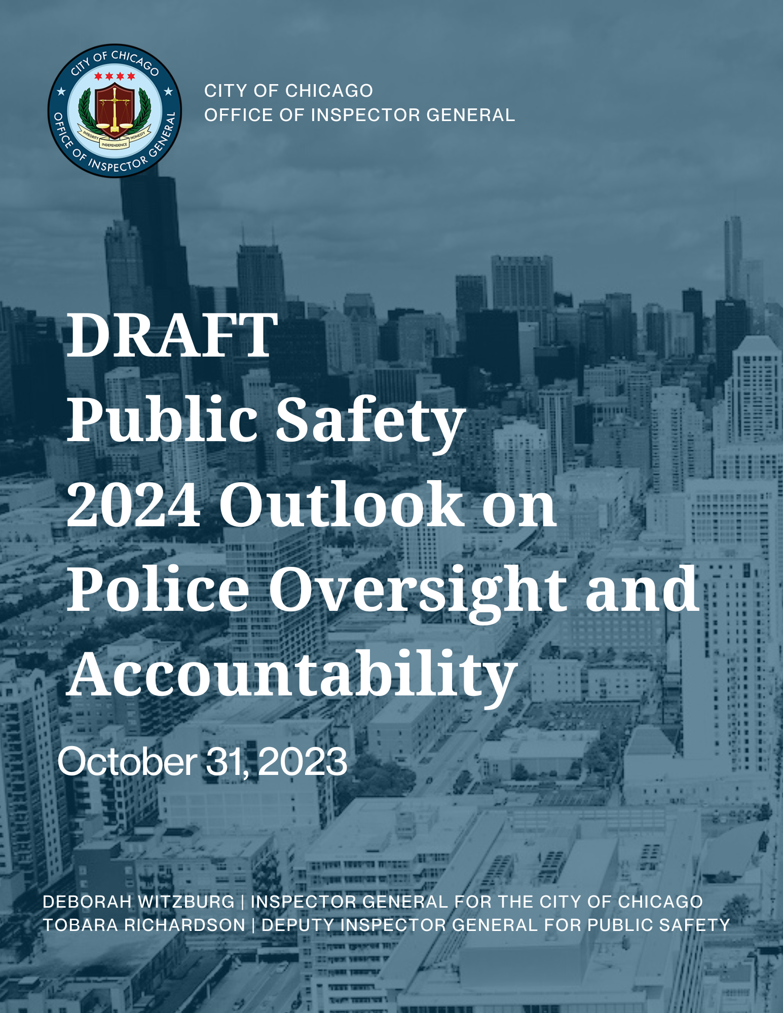 Draft 2024 Public Safety Outlook on Police Oversight and Accountability Draft 2024 Public Safety Outlook on Police Oversight and Accountability - publication cover