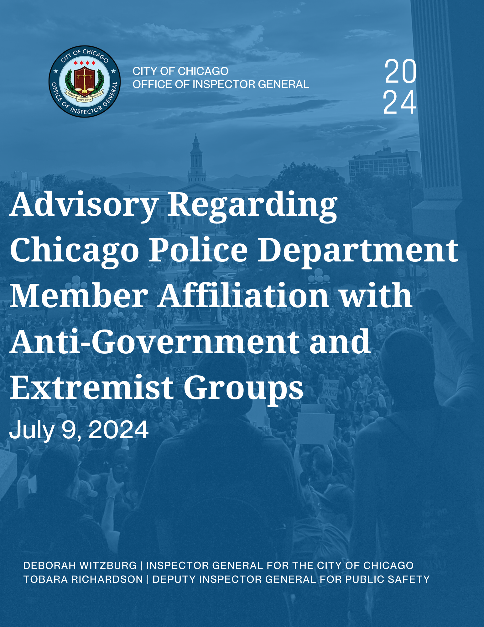Advisory Regarding Chicago Police Department Member Affiliation with Anti-Government and Extremist Groups Advisory Regarding Chicago Police Department Member Affiliation with Anti-Government and Extremist Groups - publication cover