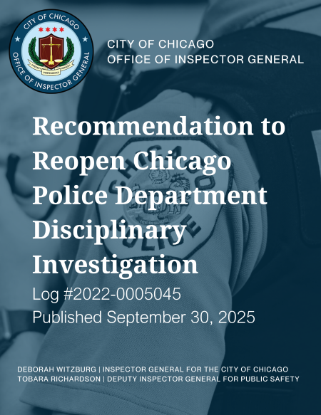 Recommendation to Reopen Chicago Police Department Misconduct Investigation Recommendation to Reopen Chicago Police Department Misconduct Investigation - publication cover