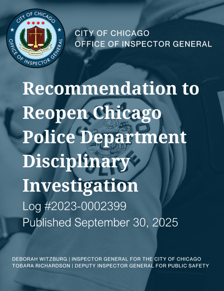 Recommendation to Reopen Chicago Police Department Misconduct Investigation Recommendation to Reopen Chicago Police Department Misconduct Investigation - publication cover
