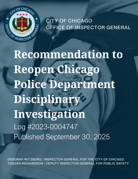 Recommendation to Reopen Chicago Police Department Misconduct Investigation Recommendation to Reopen Chicago Police Department Misconduct Investigation - publication cover