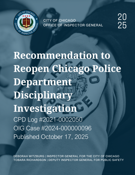 Recommendation to Reopen Chicago Police Department Misconduct Investigation Recommendation to Reopen Chicago Police Department Misconduct Investigation - publication cover