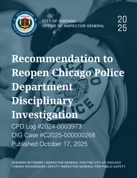Recommendation to Reopen Chicago Police Department Misconduct Investigation Recommendation to Reopen Chicago Police Department Misconduct Investigation - publication cover
