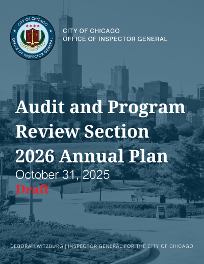 Audit and Program Review Draft 2026 Annual Plan - publication cover